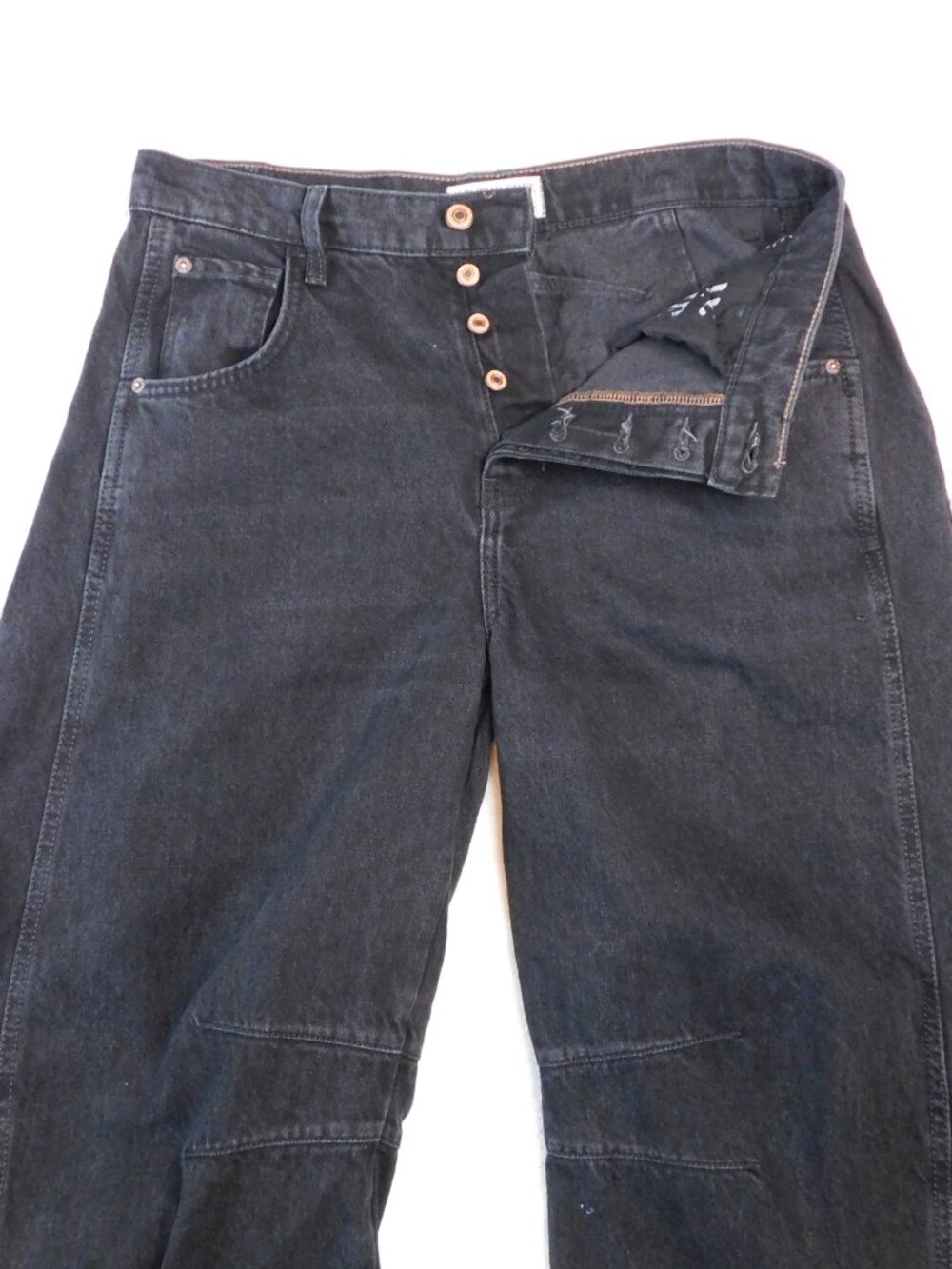 Free People Good Luck Mid Rise Barrel Jeans | Soundwave | Black | VGUC | 28 - Picture 3 of 9